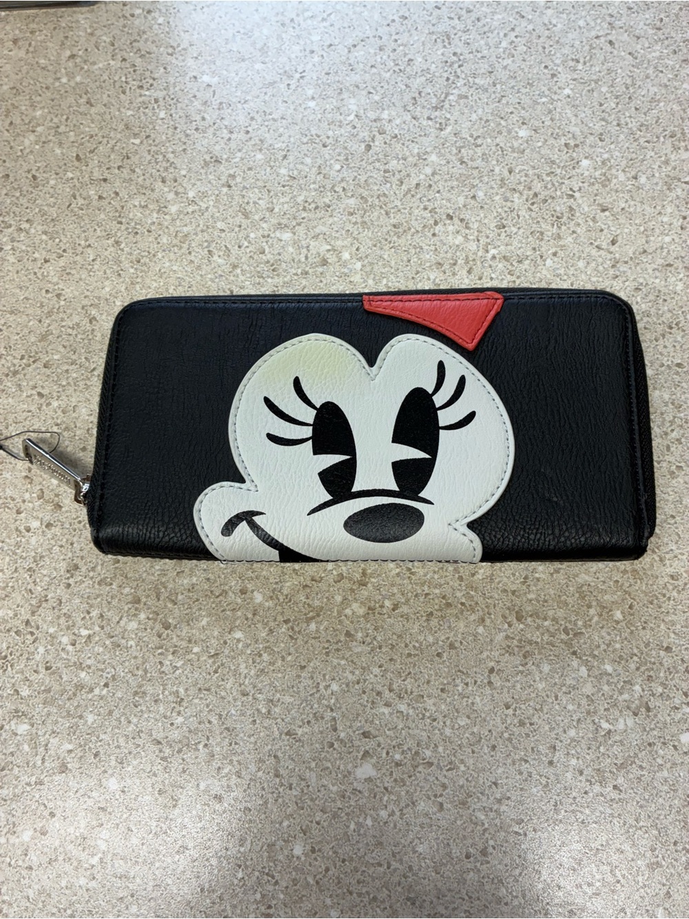 Disney Black Wallet with White Minnie Face and Red Bow